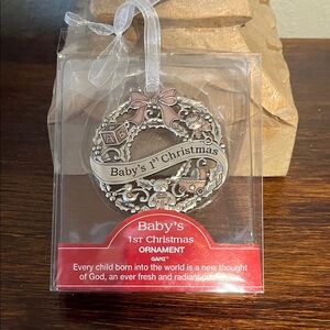 GANZ Silver Baby's First Christmas Ornament